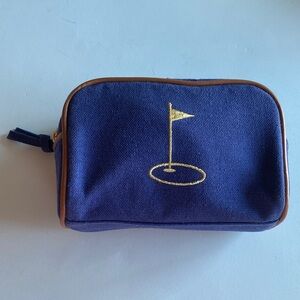 Spartina 449 Navy Toiletry Bag with Tan Accents